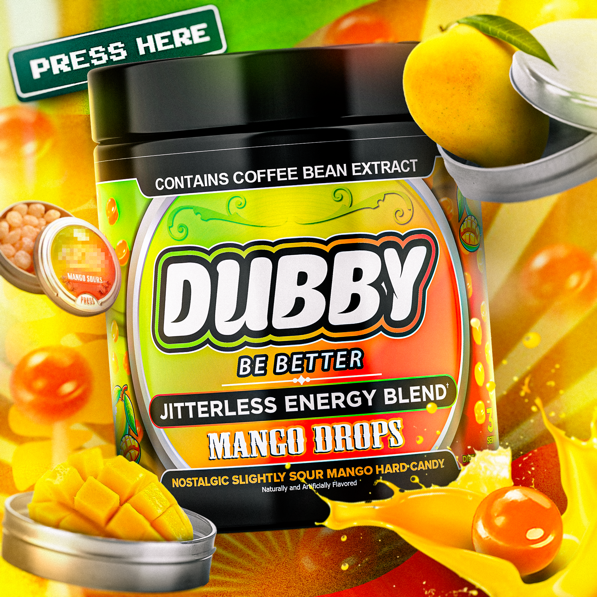 Mango Drops Energy Drink Tub