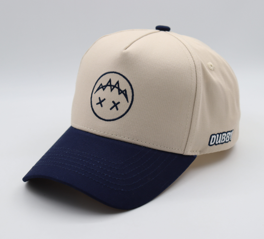 Navy Blue & Cream Dubby Hat