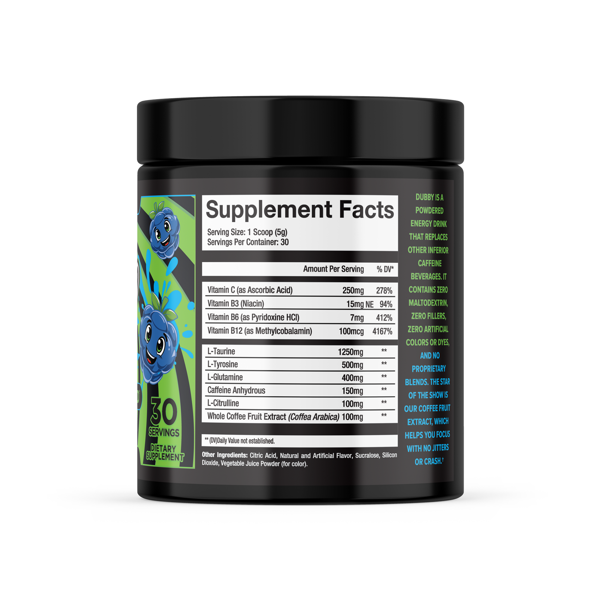 Sweet & Sour Blue Razz Energy Drink Tub