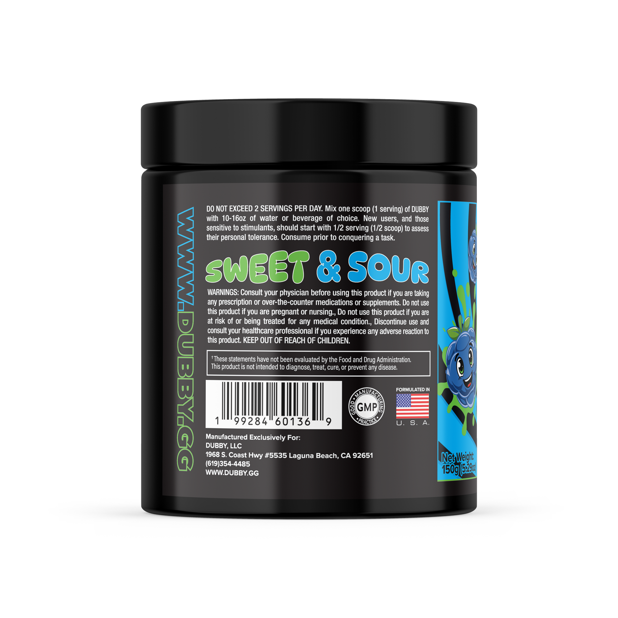 Sweet & Sour Blue Razz Energy Drink Tub