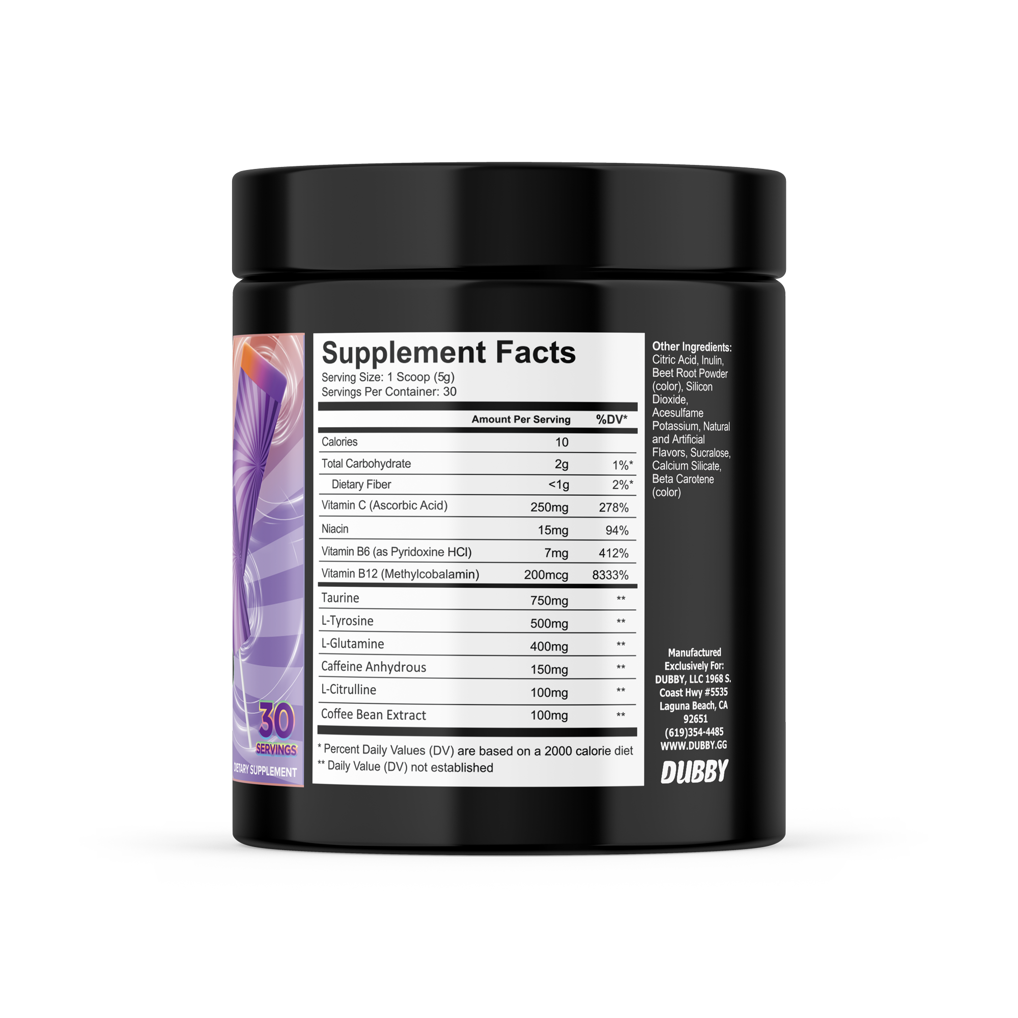 Retro Rainbow Sherbet Energy Drink Tub