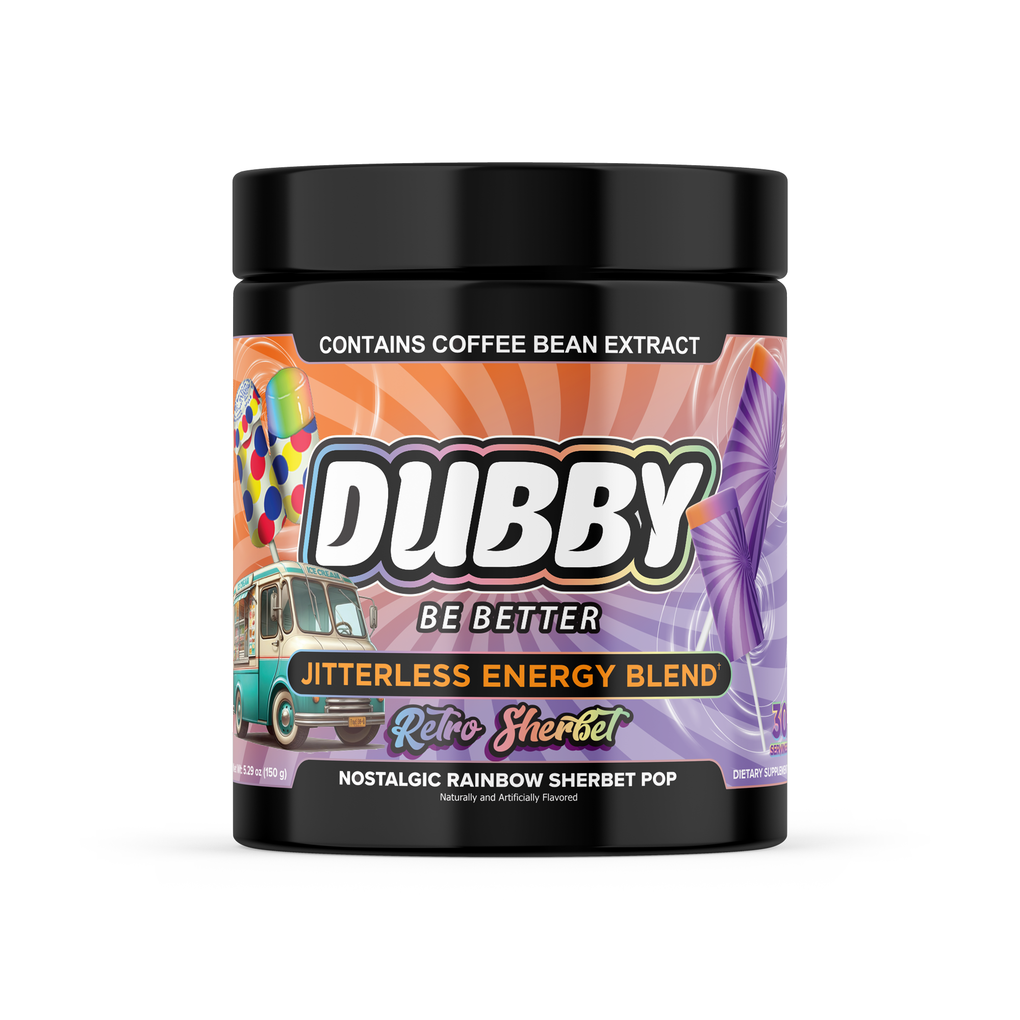 Retro Rainbow Sherbet Energy Drink Tub