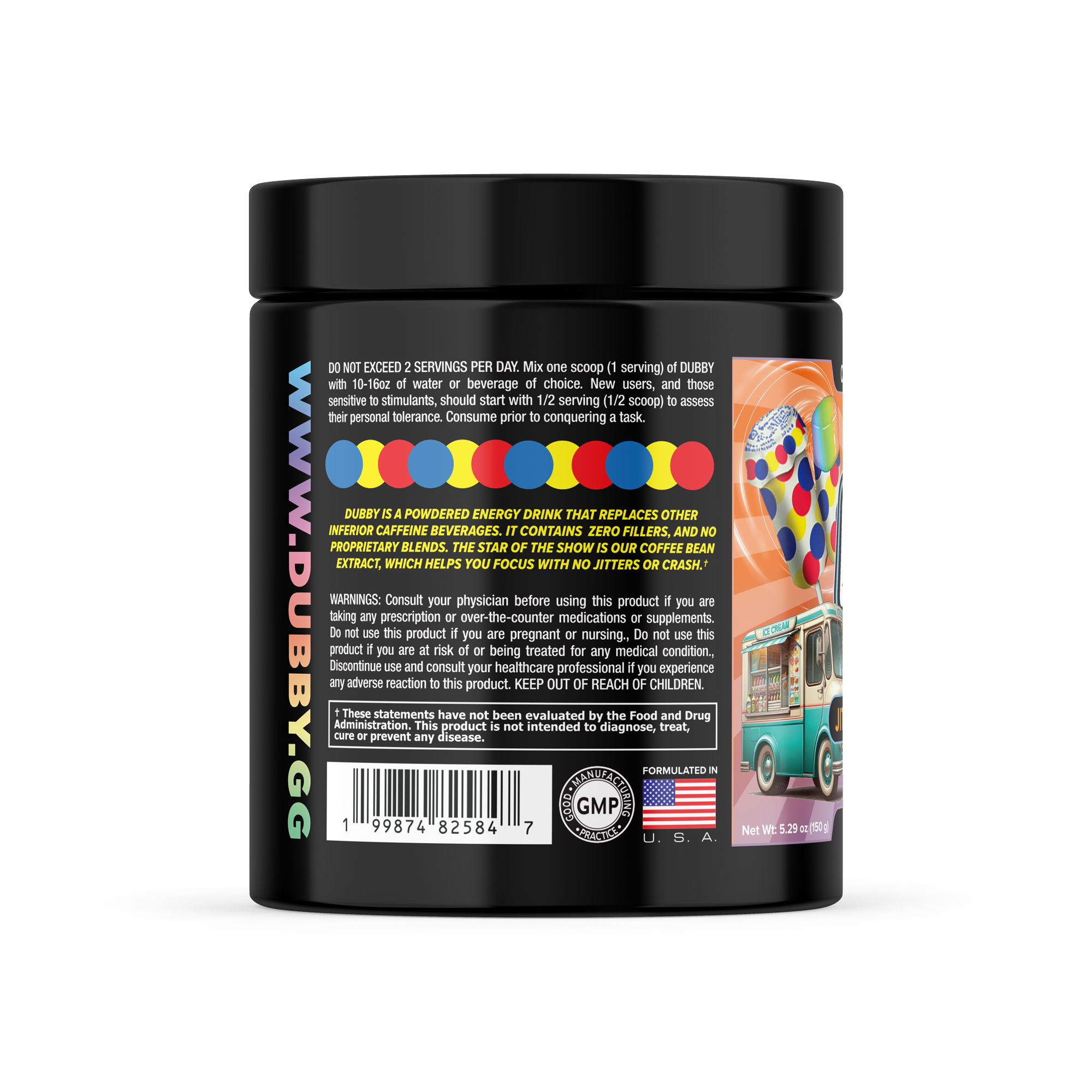 Retro Rainbow Sherbet Energy Drink Tub