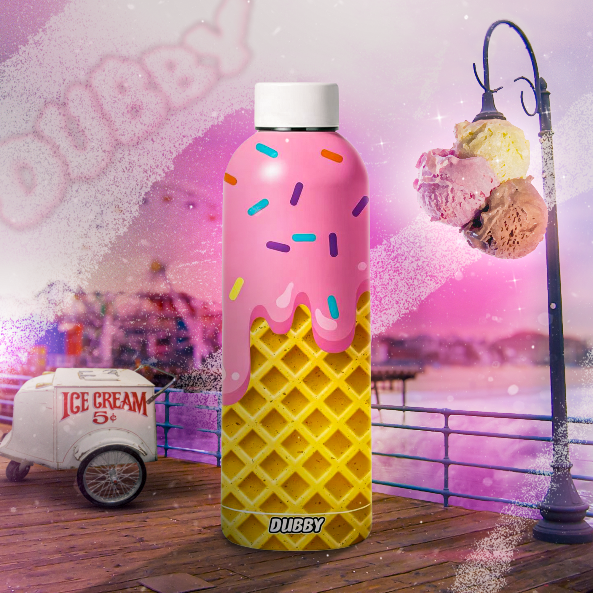 Ice Cream Melt Insulated Metal Bottle