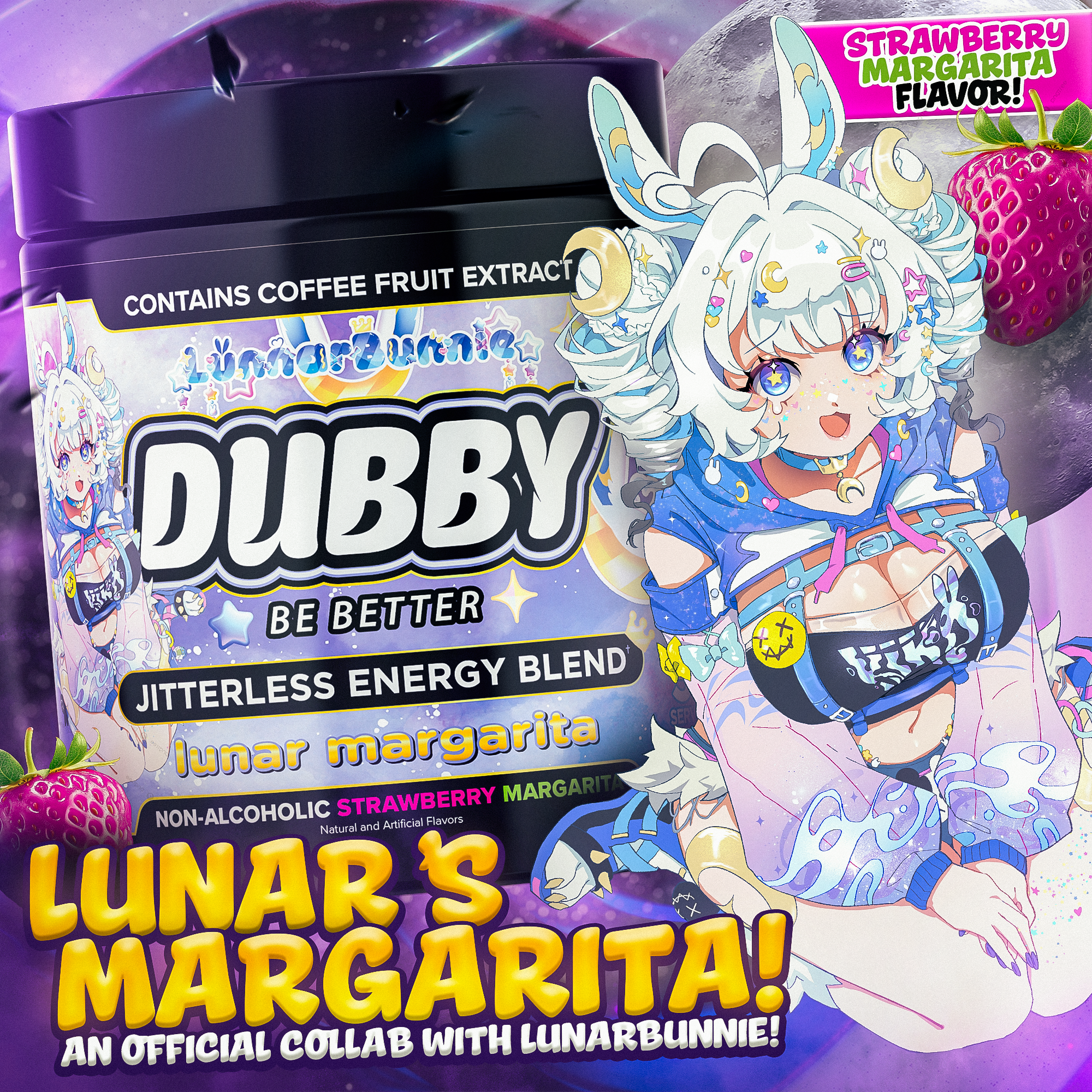 Lunar Strawberry Margarita Energy Drink Tub